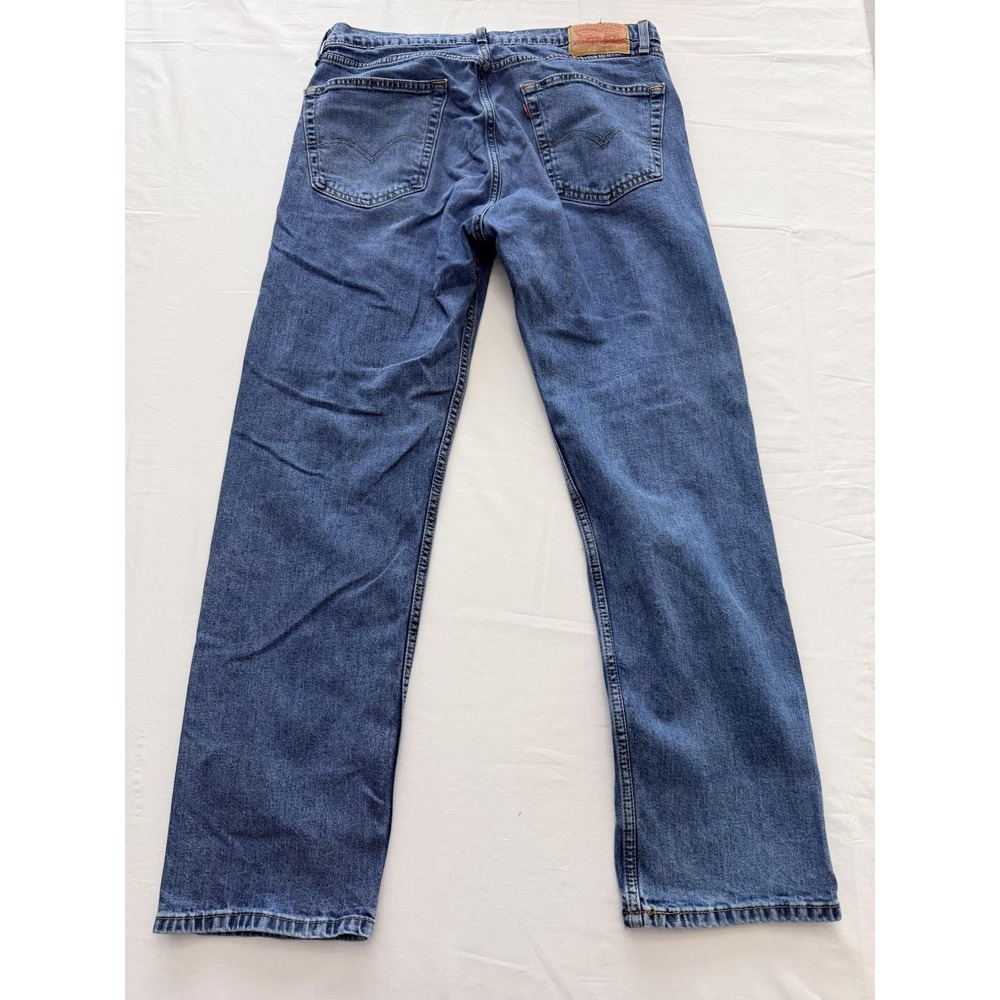 Levi's Jeans Mens 36x32 Blue Medium Wash Regular Straight Denim Pants Casual - Picture 8 of 10